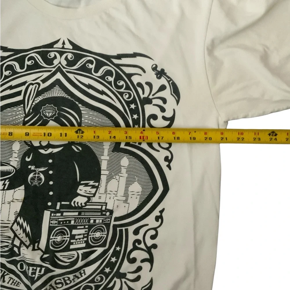 Graphic Vintage OBEY Shepard Fairey Rock The Casbah Short Sleeve Shirt Large - Picture 3 of 7